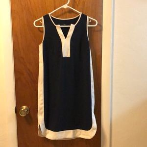 Classic blue and white shift dress